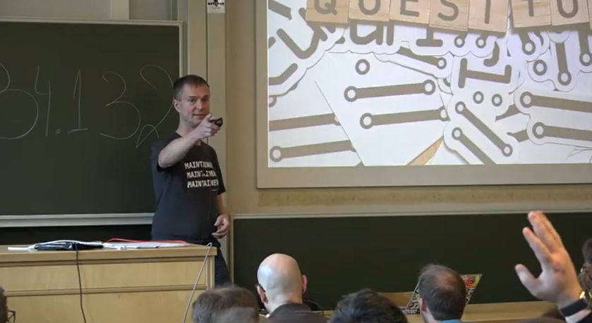 Screenshot from FOSDEM 2025 talk by Curl maintainer Daniel Stenberg (answering questions)