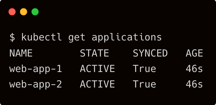 kubectl get applications